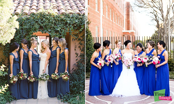 Подружки невесты в синем